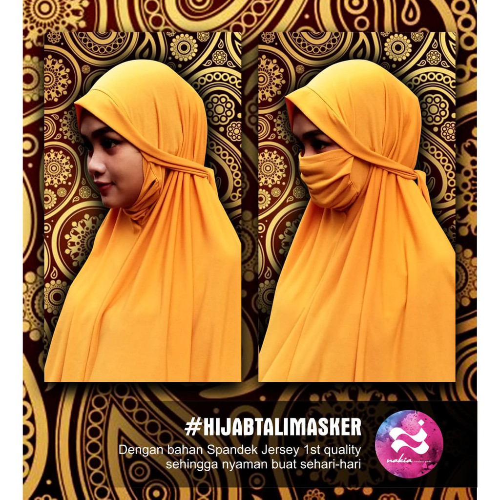 HIJAB INSTAN CADAR niqob anti corona | Khimar masker cadar | khimar syari jersey cadar | khimar niqo