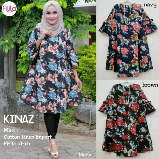 kinaz tunik by alila | tunik murah wanita motif bunga cantik