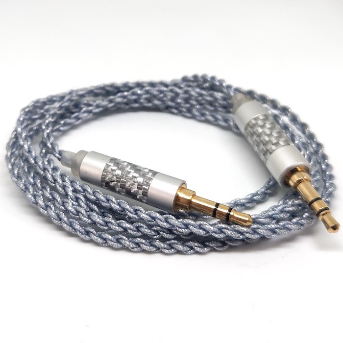 Silver Foil Plated 3.5mm Aux Headphone Audio Cable High End