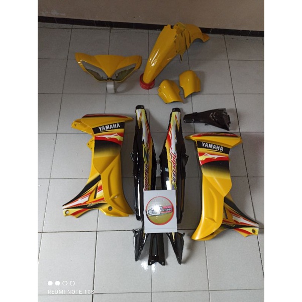 Cover Body Yamaha Jupiter Z New Burhan Kuning Hitam FullSet Halus Striping 2004