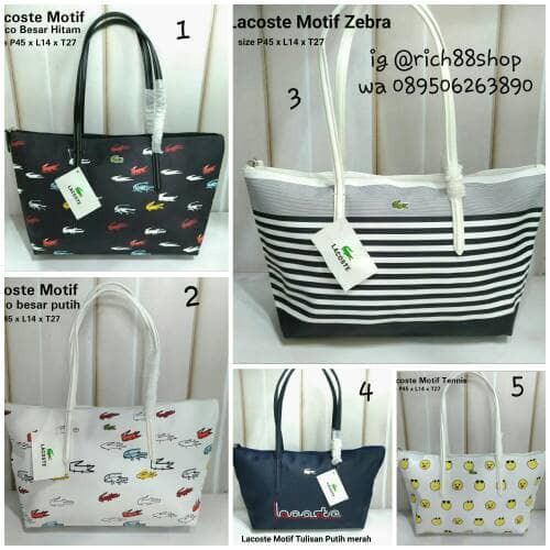 EXLUSIVE Tas Totebag Lacoste Motif Harga Grosir
