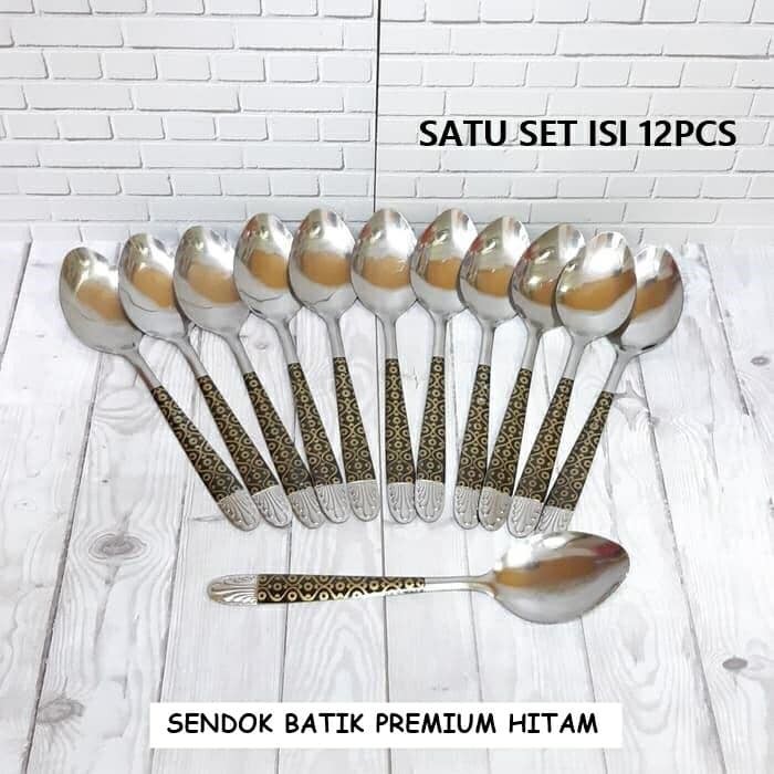 [BISA COD] PROMO Sendok Makan Batik Isi 12 Stainless Tebal Anti Karat Murah Sendok Batik Sendok Motif Batik Sendok Ukir Sendok Stainless Berkualitas