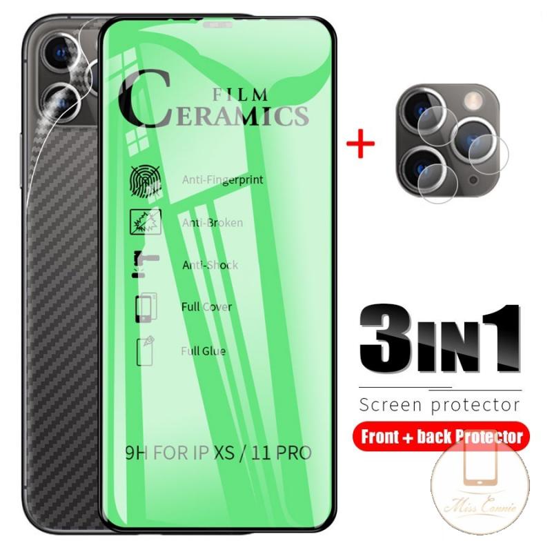 3in1 Pelindung Layar Tempered Glass Untuk iPhone 7 8 6 6S Plus 7Plus 8Plus 11 XR 12 Pro Max XS X XS Max 11 Pro Max 13 Pro Max SE 2020