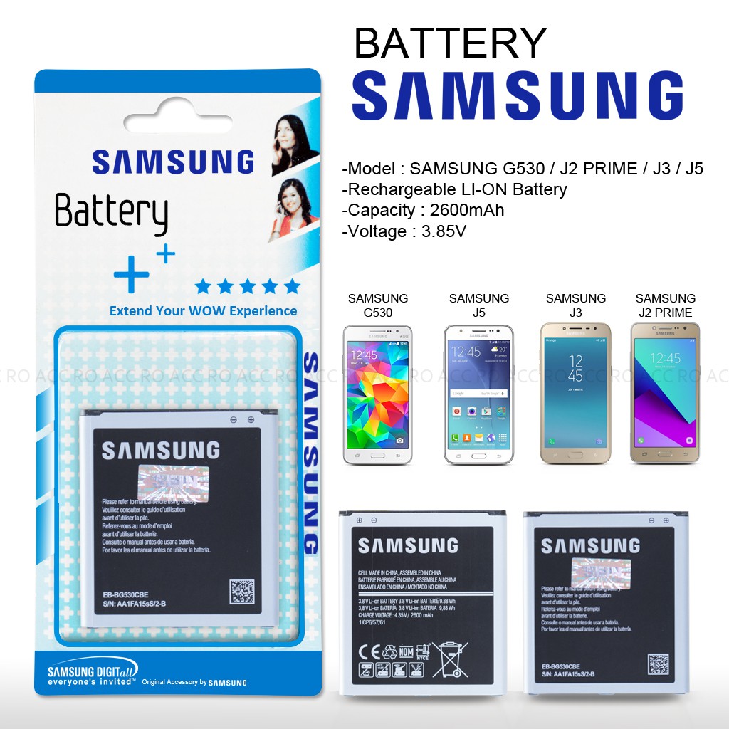 [RO ACC] Battery Baterai Batre Samsung G530 Grand Prime / J5 J500 / J2 PRIME / J3 Original 99%