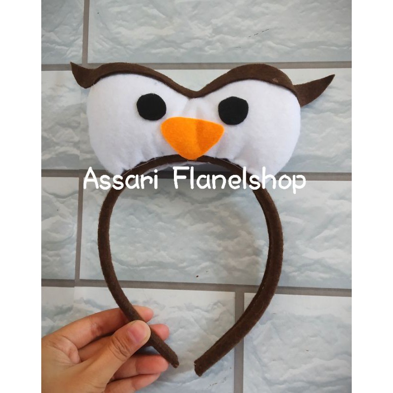 Bando flanel karakter burung hantu owl