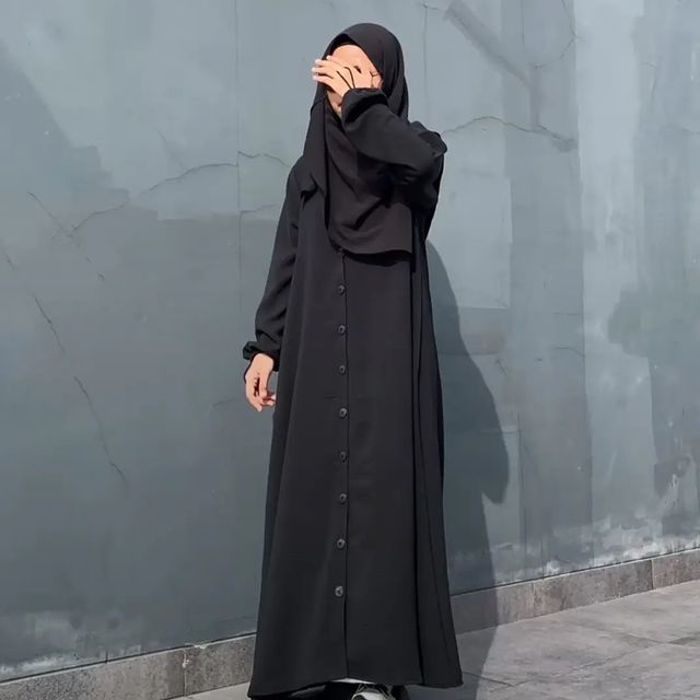 dress long // outer basic // pakaian muslim wanita