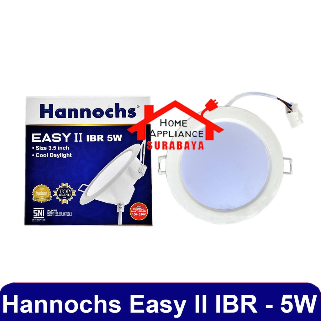 Lampu Downlight LED Bulat Cool Day Light - Putih Hannochs Easy II IBR / Inbow 3W - 25W / 3 - 25 Watt