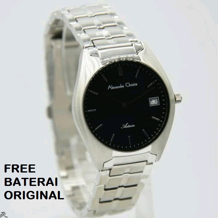 JAM TANGAN WANITA ALEXANDRE CHRISTIE AC 8521 SILVER BLACK ORIGINAL GARANSI RESMI 1 TAHUN