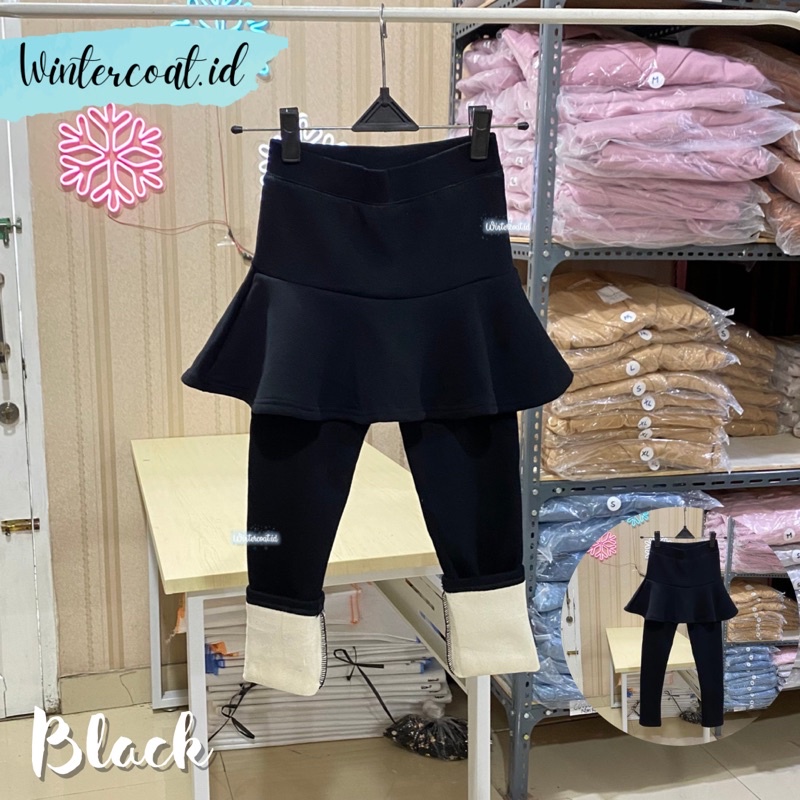 Rok celana winter anak musim dingin inner thermal skirt import warm kids legging ruffle gunung