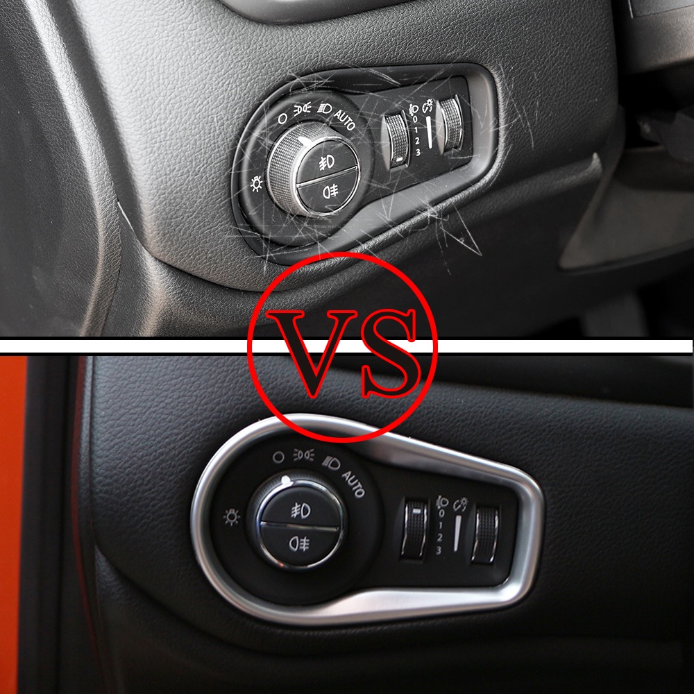 Untuk Jeep Renegade 2014-2021mobil Head Light Lamp Saklar Panel Cover Dekorasi Sticker Trim Aksesoris