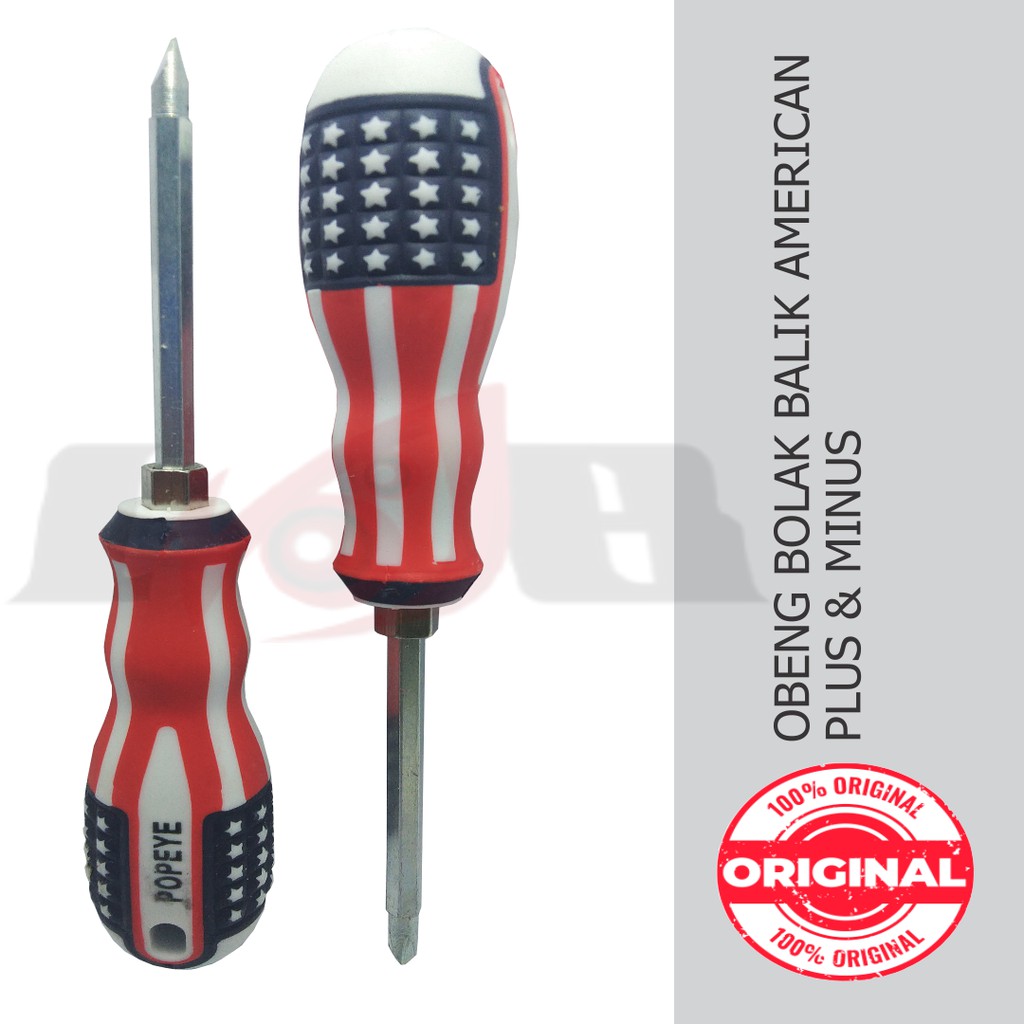 Obeng Bolak Balik 6mm American Chome Plus Minus 21cm