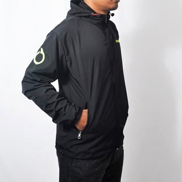 JAKET PARASUT ORTUSIGHT BLACK JAKET RUNNING LARI  - All Size