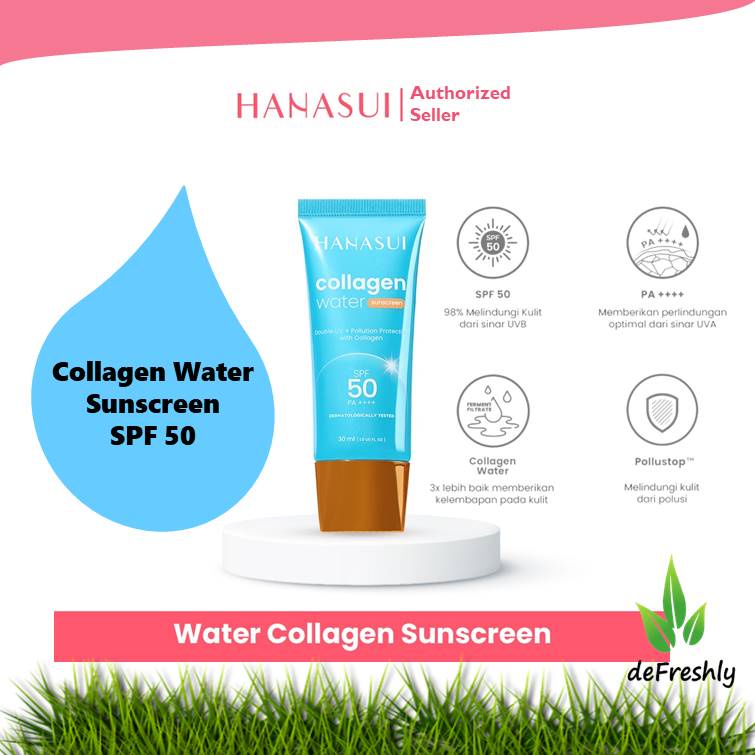 HANASUI Collagen Water Sunscreen SPF50 PA+++ 30ml - Sun screen Perlindungan Sinar UV Original BPOM