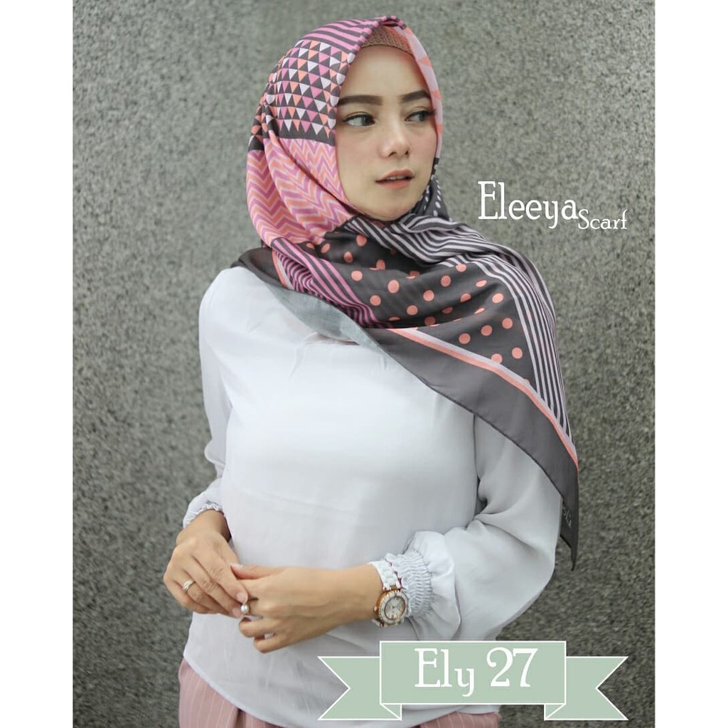 HIJAB SEGIEMPAT MOTIF ELY 27 || Eleeya Scarf