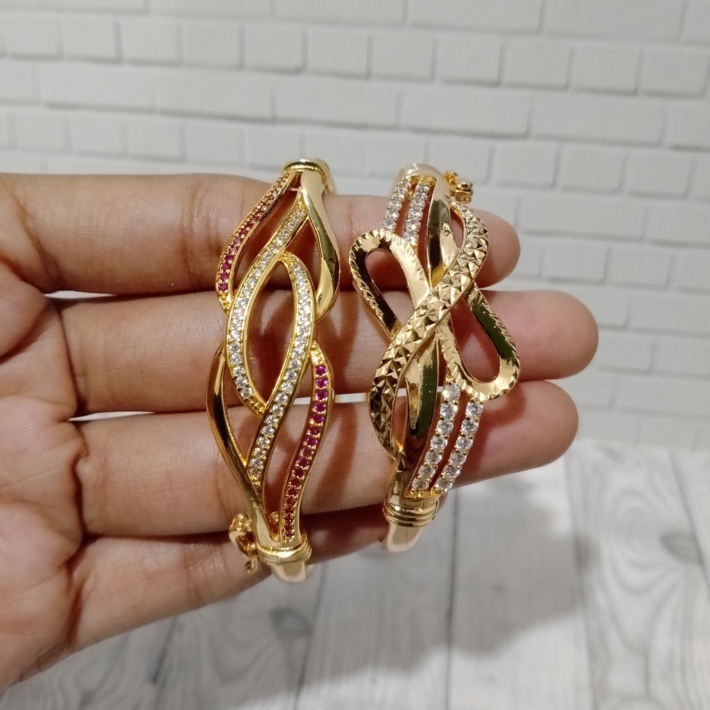 Gelang bangkok berlian / perhiasan lapis emas asli 24k (RANDOM)