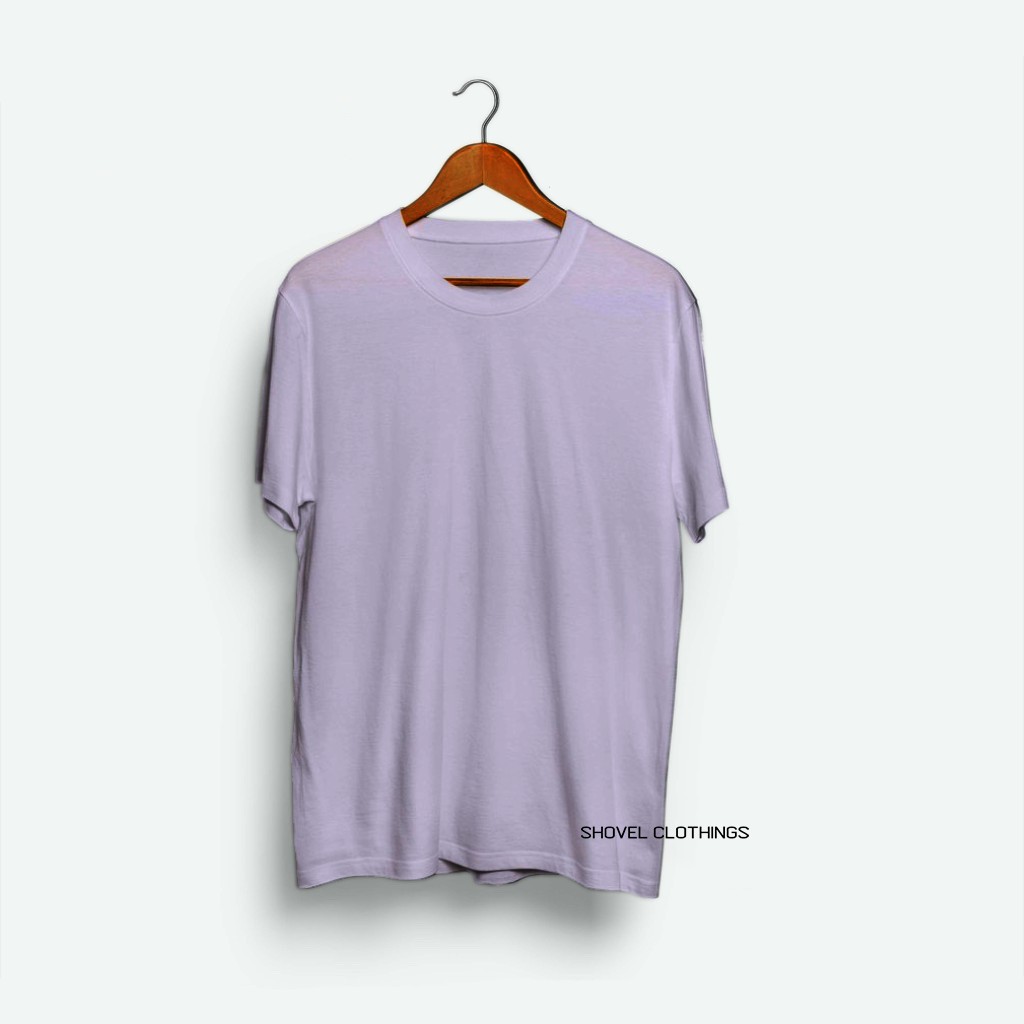 SHOVEL- KAOS KATUN COMBED POLOS UNGU MUDA WANITA DAN PRIA S - XXL