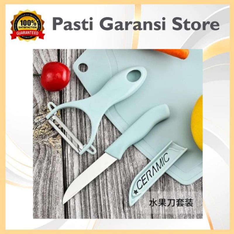 Set pisau dapur 3 IN 1 - AC 48 – Pisau  set  telenan peeler murah kitchen knive set  tempat paket pi