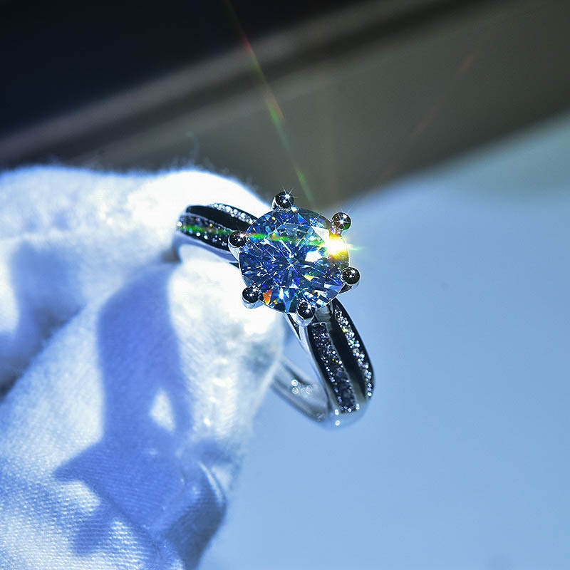 Fashion Pt950 Diamond Ring Elegant Ring
