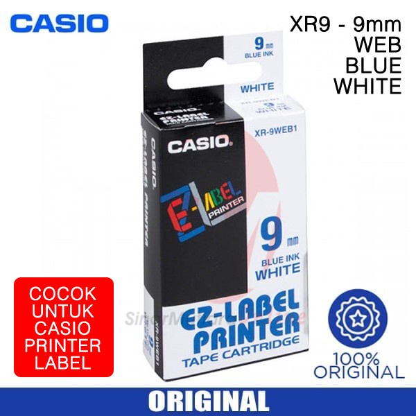 

PITA LABEL CASIO XR 9 WEB - WHITE IN BLUE