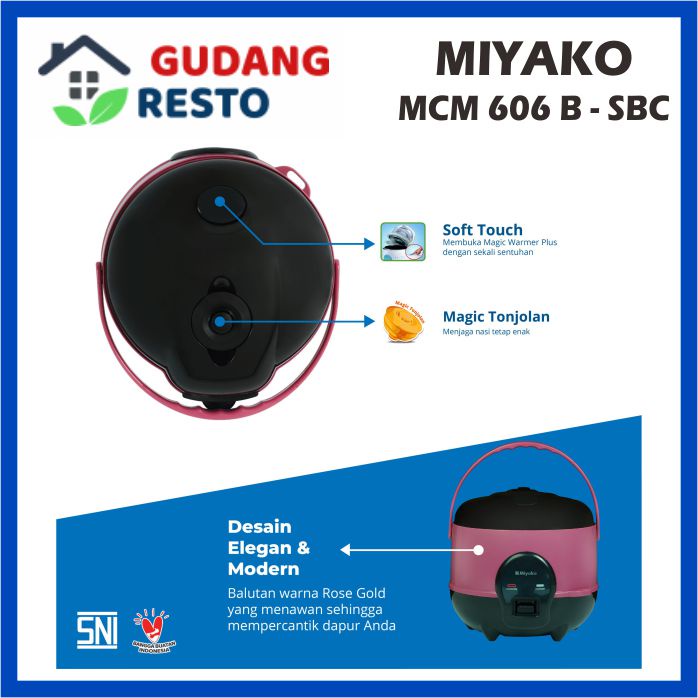 MIYAKO MCM 606 SBC MAGIC COM 0.6L RICE COOKER 0.6 L MINI 3IN1 606SBC MCM606 PENANAK NASI TRAVELLING CAMPING