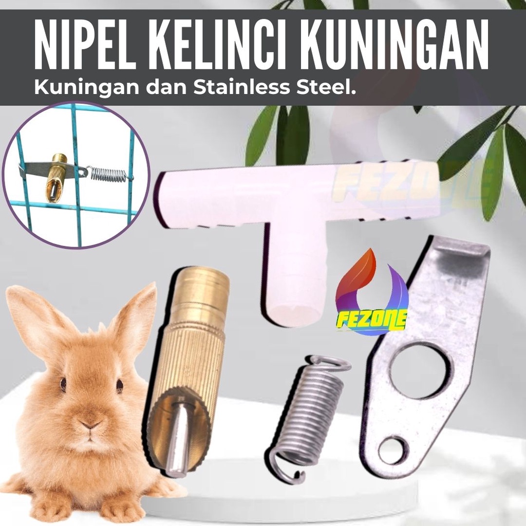 Alat minum-nipel-nipple kelinci/rat kuningan FEZONE