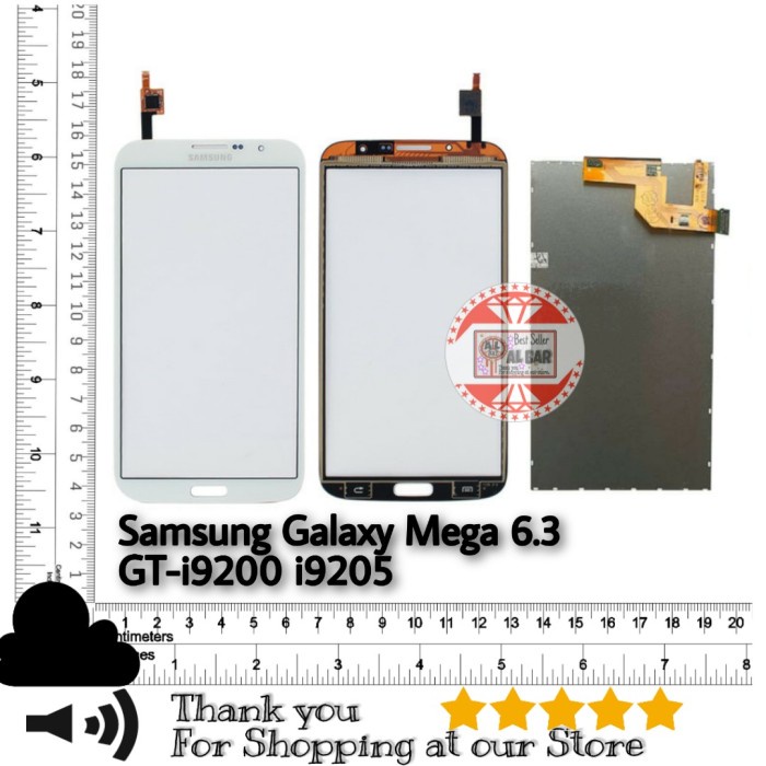 {SuheStore} LCD  Touchscreen Mega 63 GT-I9200 I9205 Original Samsung Galaxy 6.3 - Putih Murah