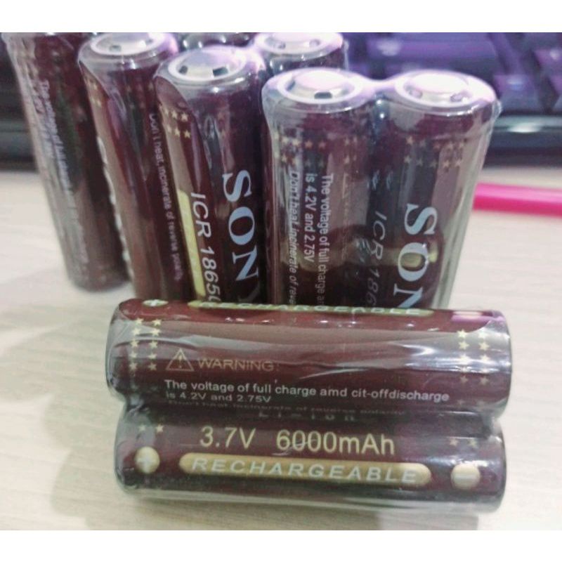 batre sony 6000mh  1pcs isi 2 rata 18650 3.7v