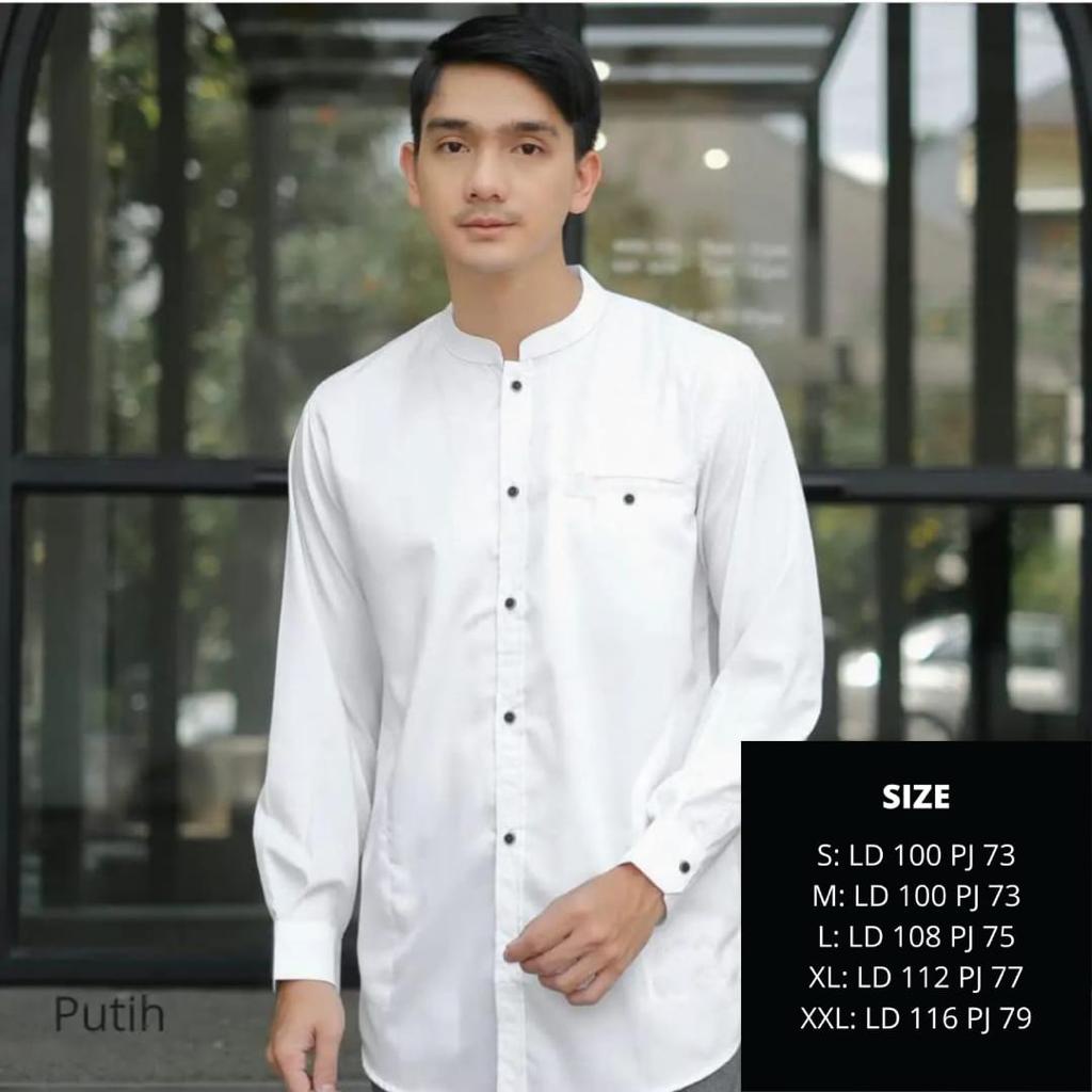 Muslim Pria Koko Lengan Panjang Arto Size M, L, Xl, XXL  bahan Toyobo Premium