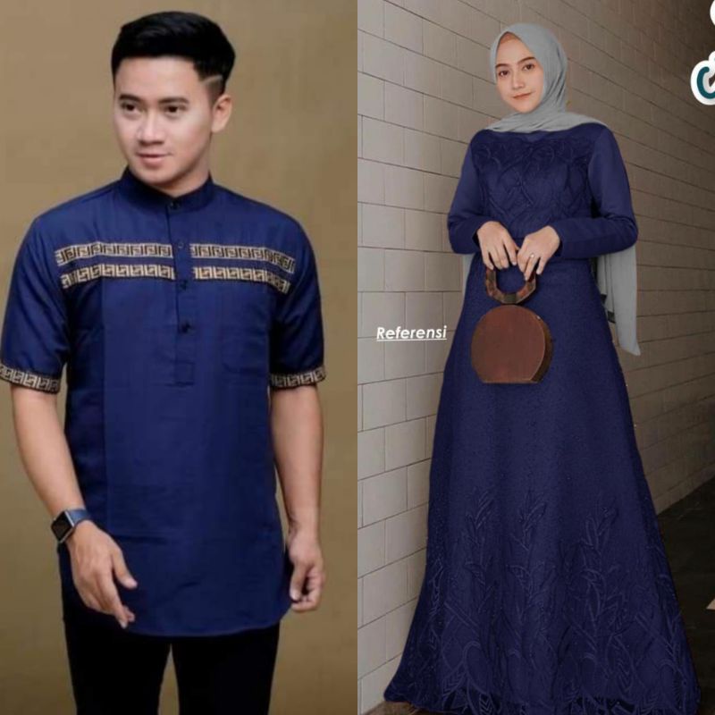 COUPLE MUSLIM MODERN 2022 KOKO DAN GAMIS BROKAT ADA GAMIS BROKAT JUMBO