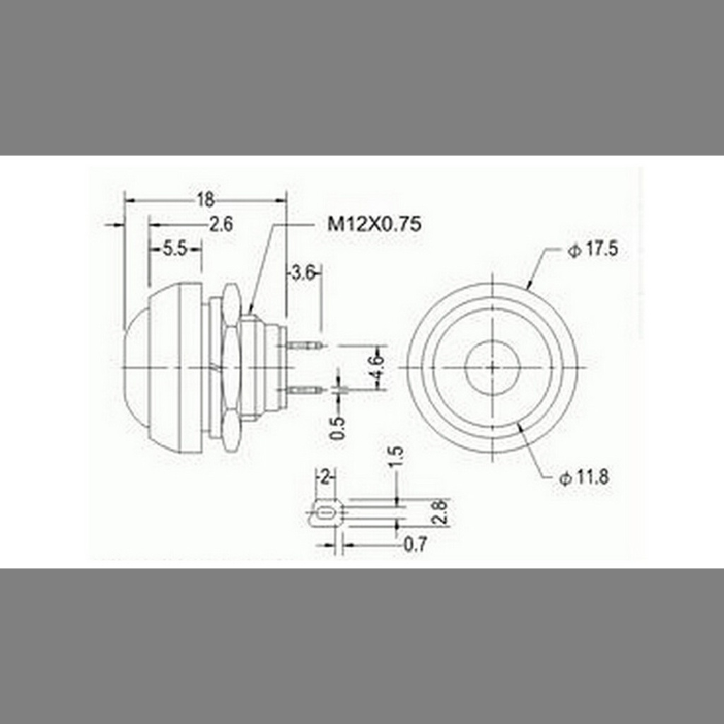 Saklar Tombol Tekan ON / OFF Bentuk Bulat Ukuran 12mm Warna-Warni Tahan Air