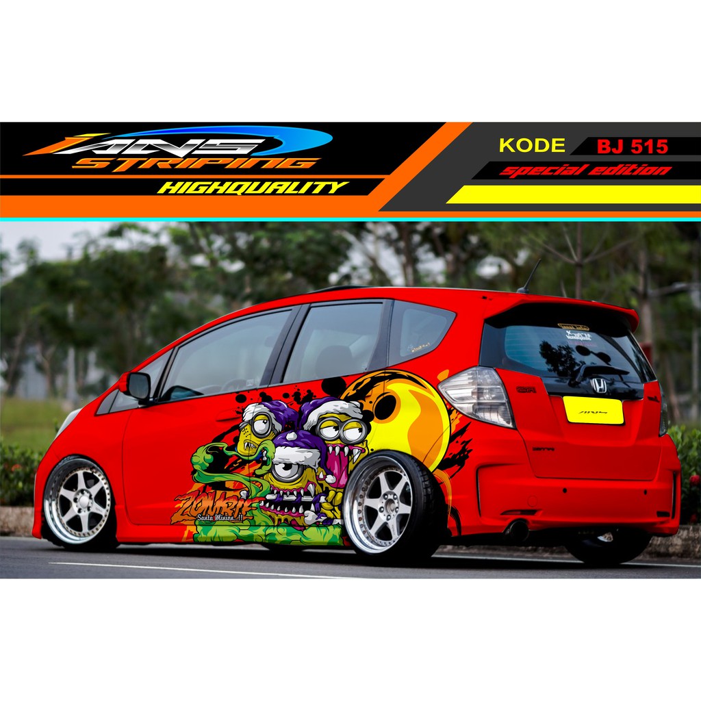 VARIASI STICKER MOBIL HONDA BRIO JAZZ YARIS SIGRA AGYA / DECAL STICKER MOBIL / CUSTOM STICKER MOBIL