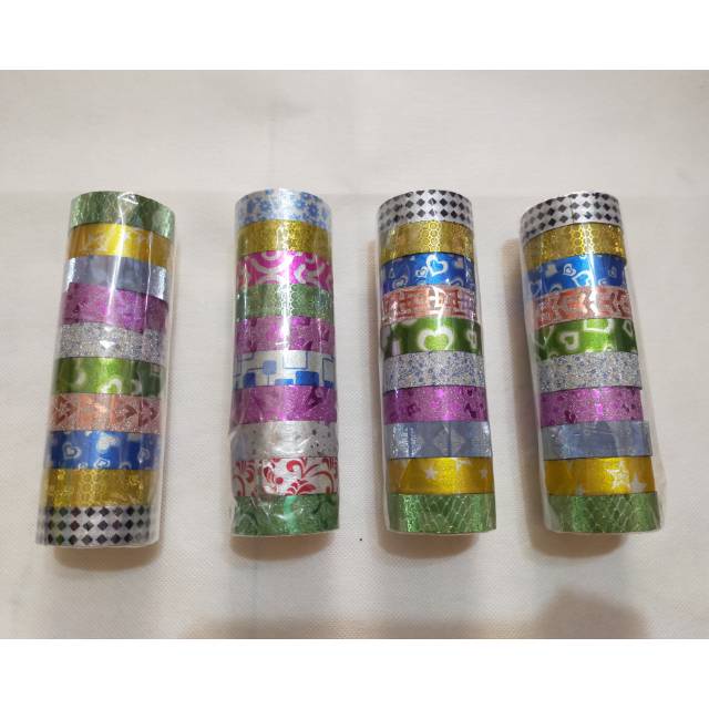 

Pita Glitter Setiker motif per pack isi 10 motif