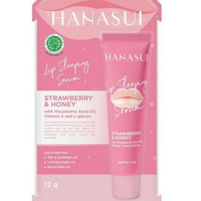 ^ KYRA ^ Hanasui Lip Sleeping Serum Strawberry And Honey Lip Serum - Netto 12 gr