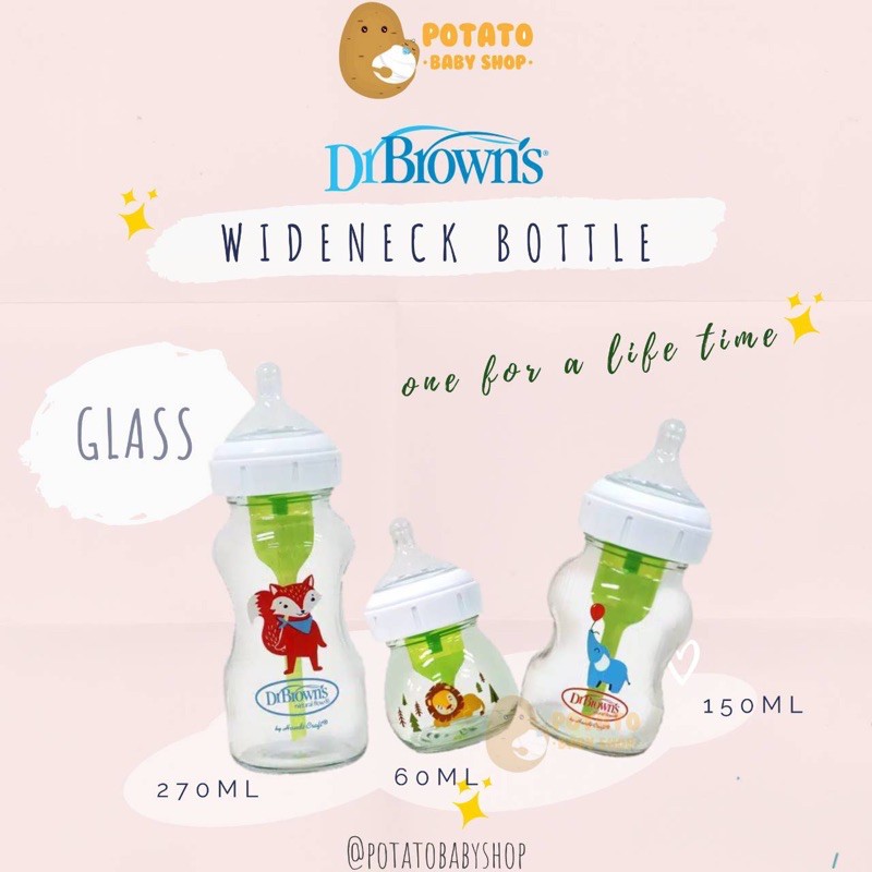 Dr Brown’s Glass Deco Wideneck Options+ Bottle