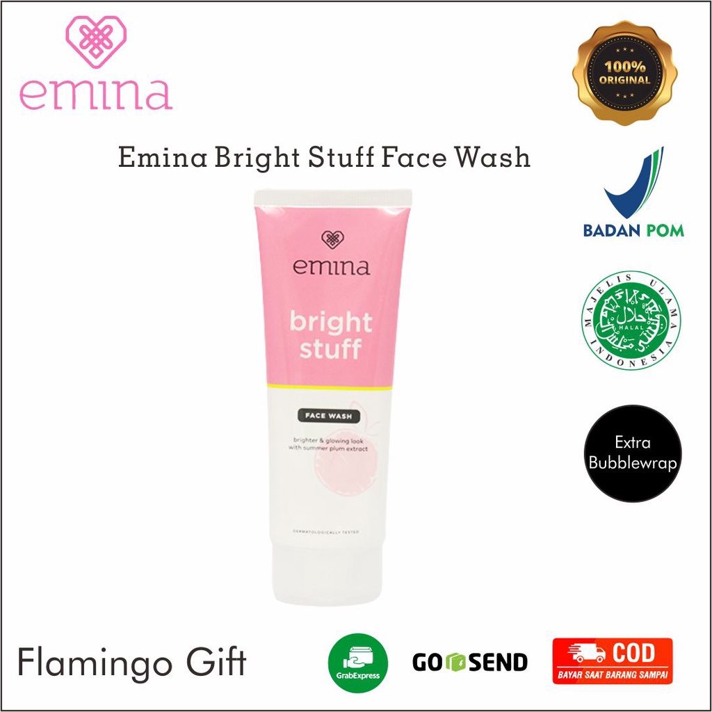 BPOM Emina Bright Stuff Face Wash 100ml - Pembersih Wajah Foam Mencerahkan