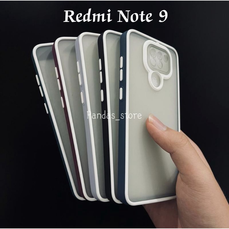 Pro Hybird Redmi Note 9 Softcase Halus dan Elegan / Pinggiran Garis Putih Keren (Pandas)