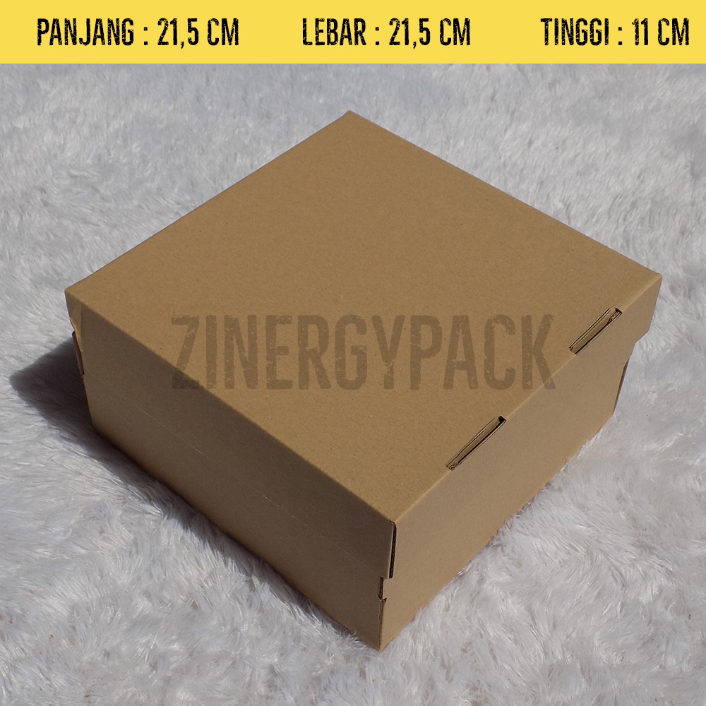 

Box Kardus E-Flute Coklat Untuk Packaging Olshop Sovenir Baju Kotak Kado Hampers Cake 21x21x11 CM