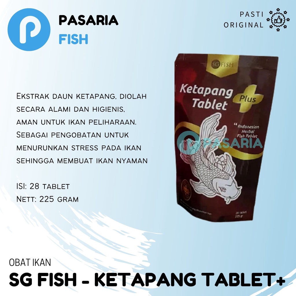 SG FISH KETAPANG TABLET+ Bubuk Ekstrak Daun Ketapang Extrak Obat Plus Vitamin Ikan Hias KOi/Koki/Cup