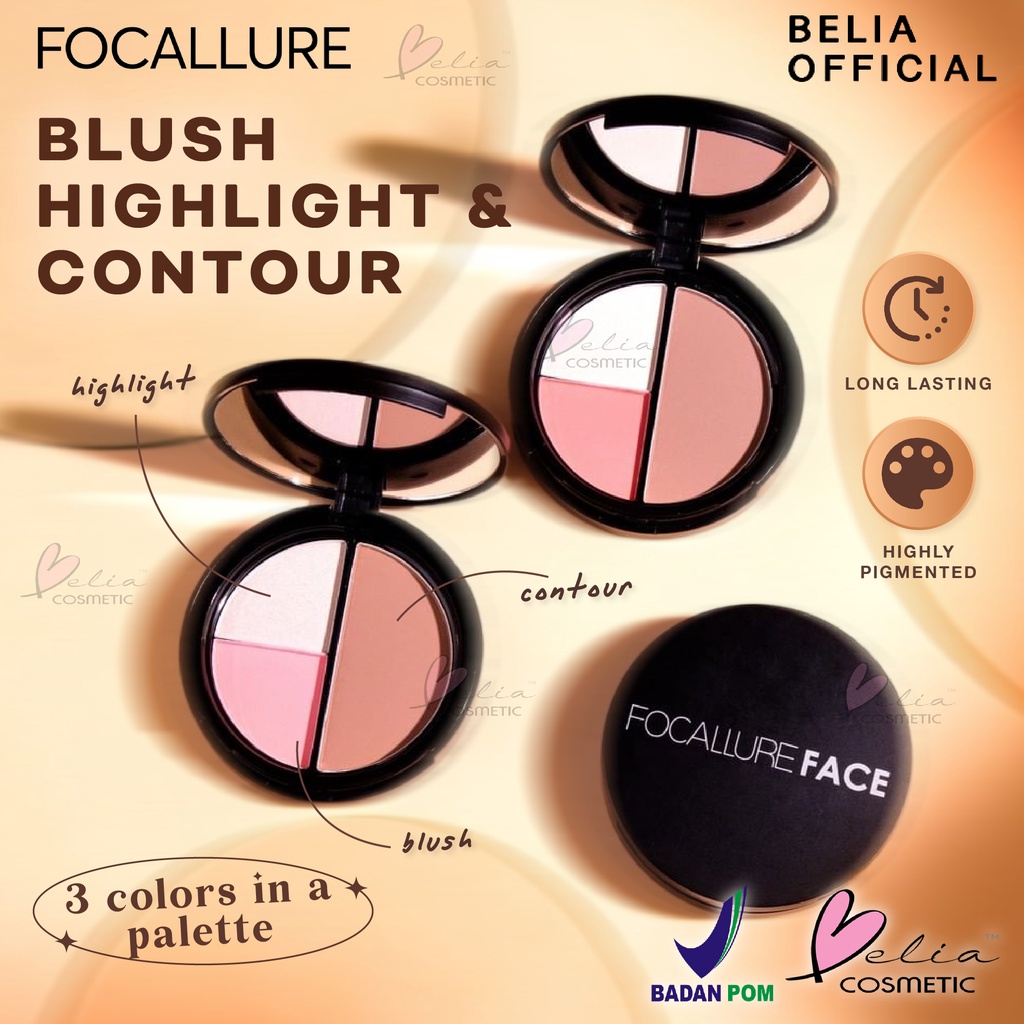 ❤ BELIA ❤ FOCALLURE Blush Highlight &amp; Contour FA20 | Blush On | Contour | BPOM