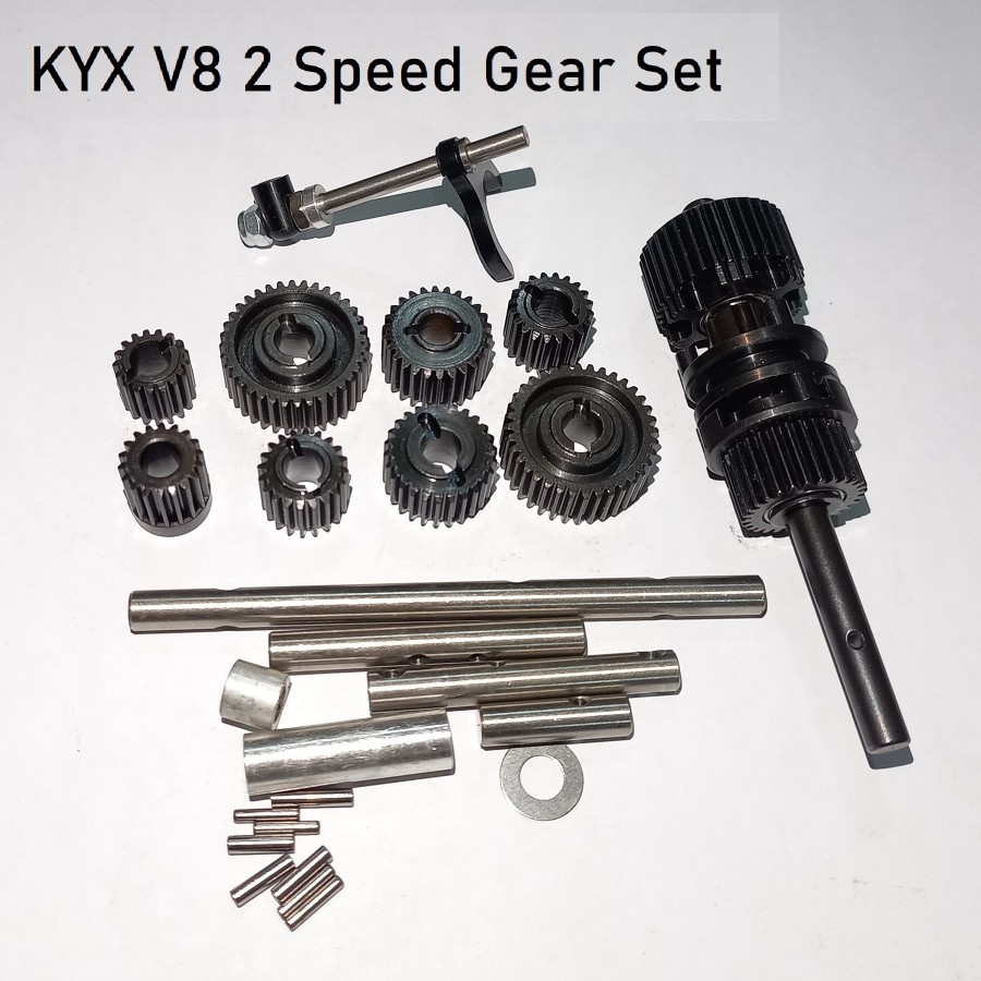 KYX V8 Gearbox 2 Speed Gear Set Double Speed Metal Axial SCX10 II