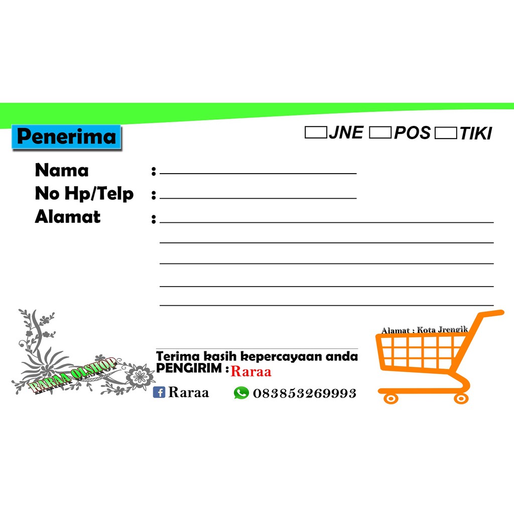 Label Pengiriman Olshop Murah Shopee Indonesia