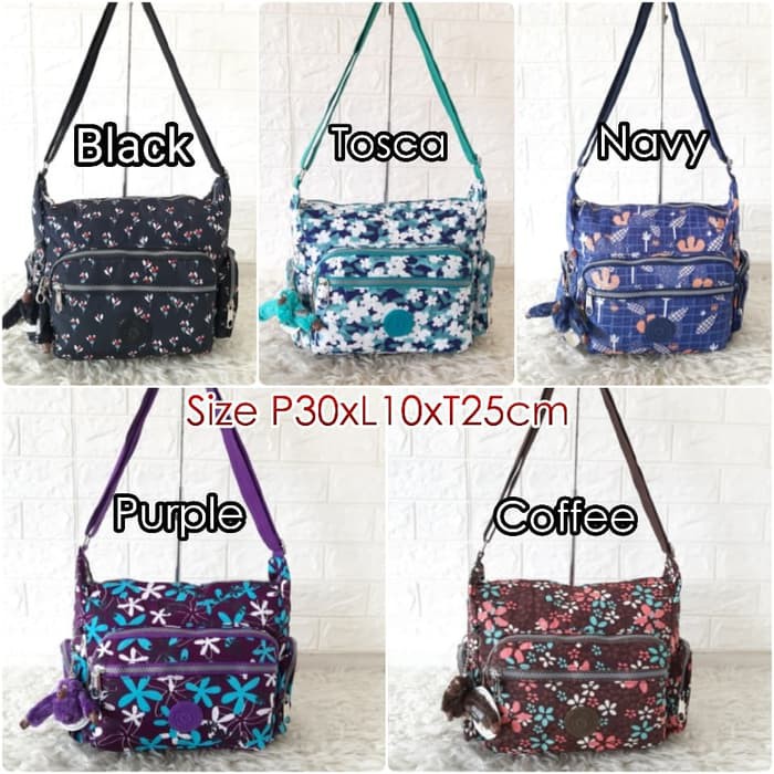 KP616M Tas Selempang Wanita Import Kipling Motif 6Ruang
