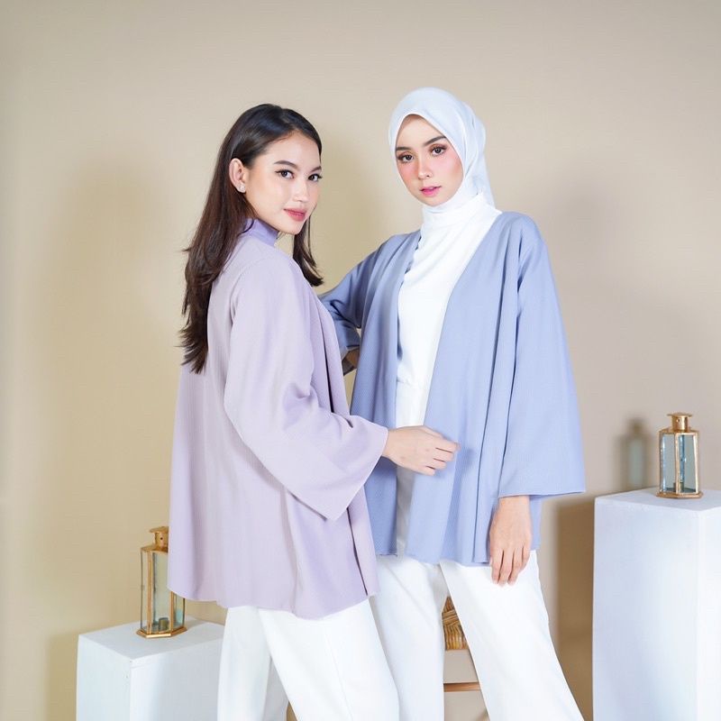 CARDIGAN KARDIGAN OUTER ROMPI POLOS LENGAN PANJANG OUTWEAR WANITA CARDIGAN BLOUSE BAHAN KATUN TWISCONE PREMIUM FASHION ATASAN MUSLIM WANITA TERBARU TERLARIS HITS OOTD SELEBGRAM KOREA KOREAN STYLE LD 100-5