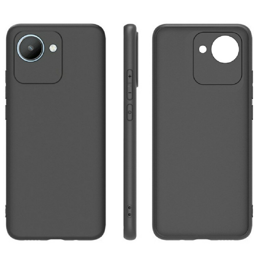 REALME C35 C33 C30 C31 CASE FULL BLACK PREMIUM SILIKON HITAM SOFTCASE KARET CASING PROTECT CAMERA COVER PELINDUNG KAMERA