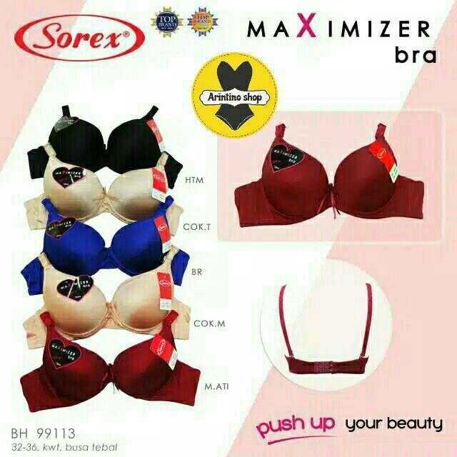 Bh Bra BUSA TEBAL Sorex 9811 / 99113 (Cup Sedang) | Push Up Bra Pakai Kawat |kyx