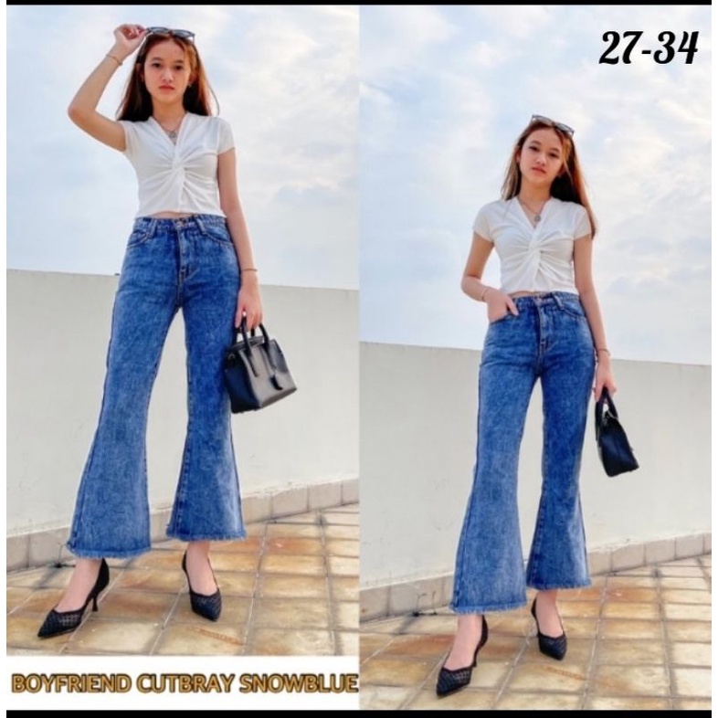 CELANA JEANS CUTBRAY KARET PINGGANG STRETCH 27-38 MELAR