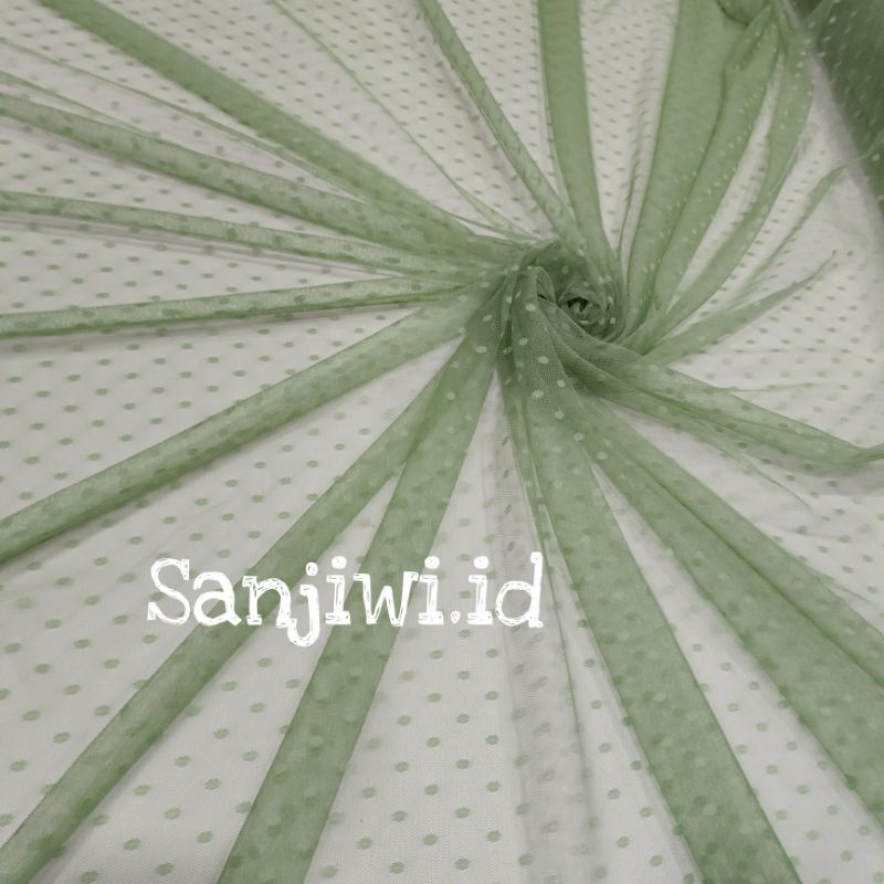 Kain Tile Polkadot/Kain Tille Dot/Soft Tulle-Green tea