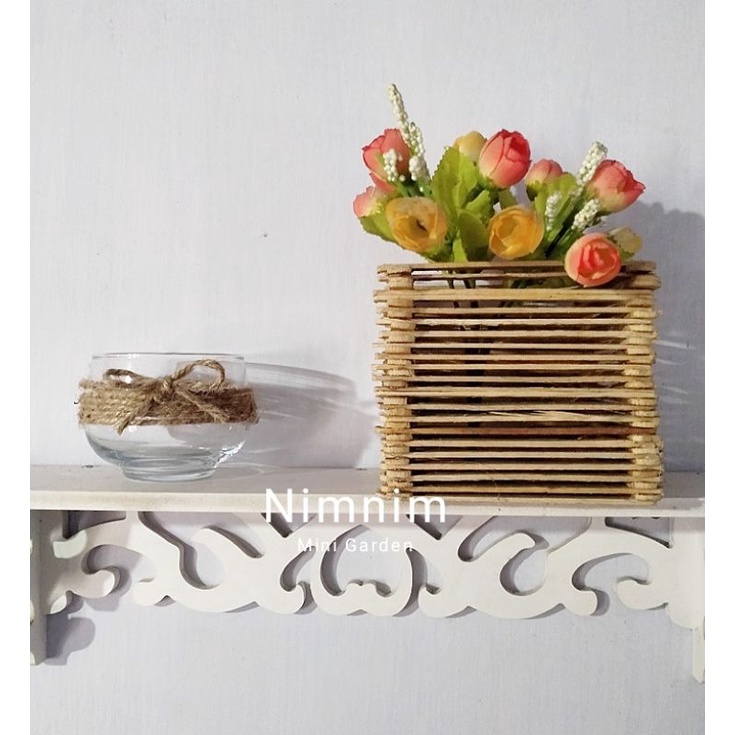 Vas Bunga kaca tali rami