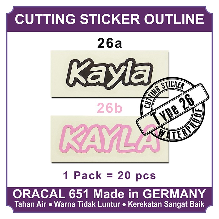

Cutting Sticker Outline Waterproof Type 26-30