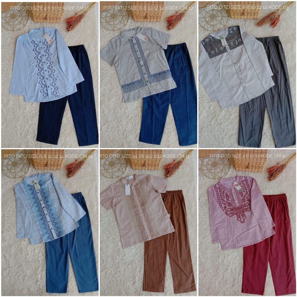 Original Full Tag PITO DITO Setelan koko anak Laki laki